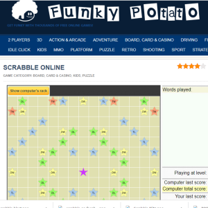 Scrabble Online on Funky Potato
